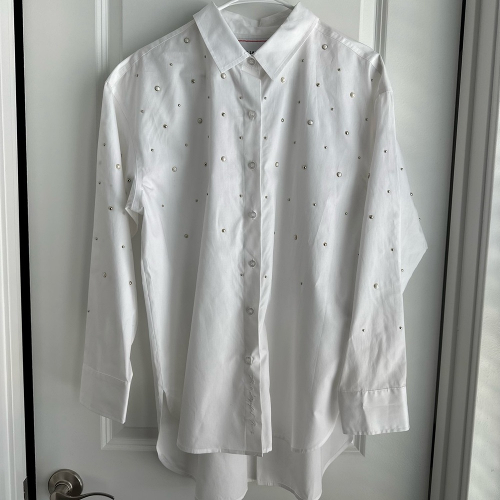 NWT Karl Lagerfeld Oversized White Button Down Shirt
